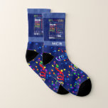 80th Birthday Party Special Personalized Monogram Socken<br><div class="desc">Unique and special typography themed 80th birthday party decor and gifts. Text includes fierce and fab at 80. fabulous at 80, amazing 80th birthday party, extra special 80th birthday, happy 80th birthday, rocking 80th birthday, looking good at 80, and amazing 80th birthday. Bright colorful text in yellow, pink, purple, blue,...</div>