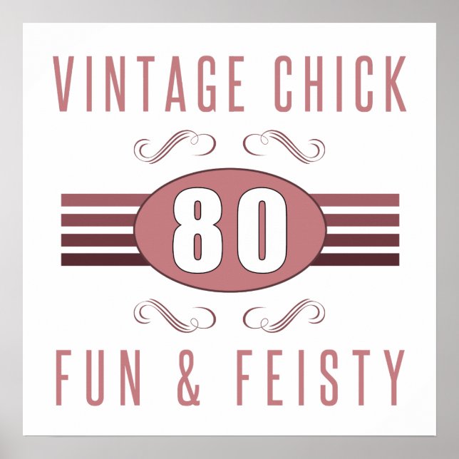 80th Birthday Vintage Chick Poster (Vorne)