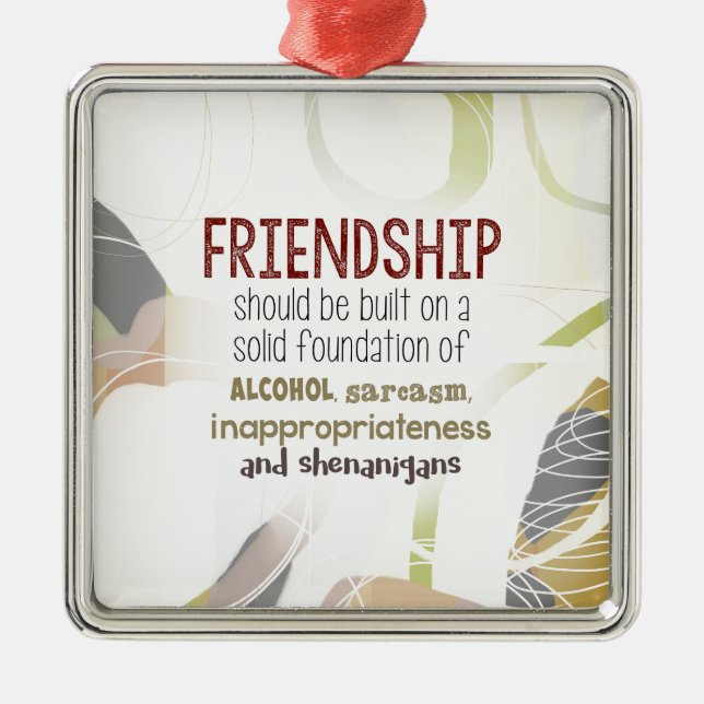 810.friendship-shenanigans silbernes ornament (Vorne)