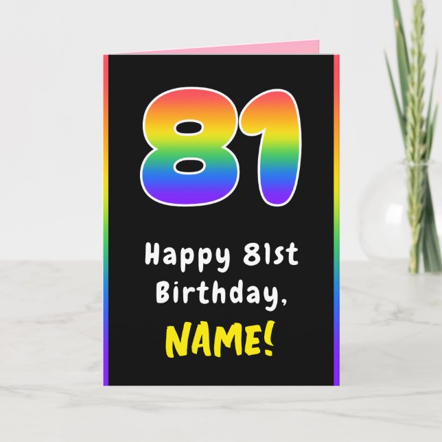 81. Geburtstag: Farbiger Regenbogen # 81, Individu Karte (Vorderseite)
