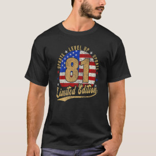 81. Geburtstag Level Up Vintag Retro U S A T-Shirt