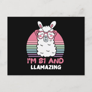 81. Geburtstag Llamazing Lama 81 Jahre alter Gebur Postkarte