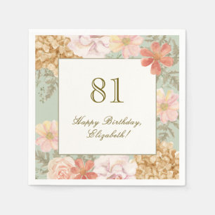 81. Geburtstag Serviette Herbstfarben Floral Sage