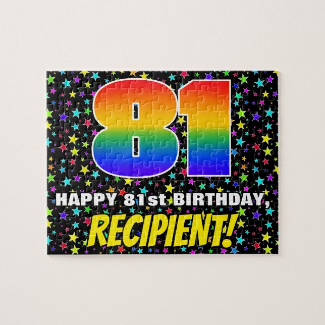 81. Geburtstag — Spaß, farbenfrohe Sternenweltenmu (Horizontal)