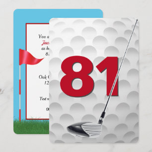 81. Geburtstags-Golf-Themenparty Einladung