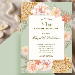 81. Geburtstagseinladung Herbstfarben Floral Sage Einladung