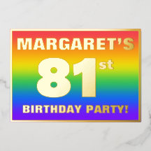 81. Geburtstagsparty: Spaß, farbenfrohe Regenbogen