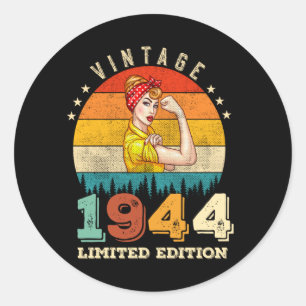 81-jähriger Tag 1944 Vintag 81. Geburtstagsfrauen Runder Aufkleber