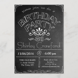81e Invitation à la fête d'anniversaire du tableau