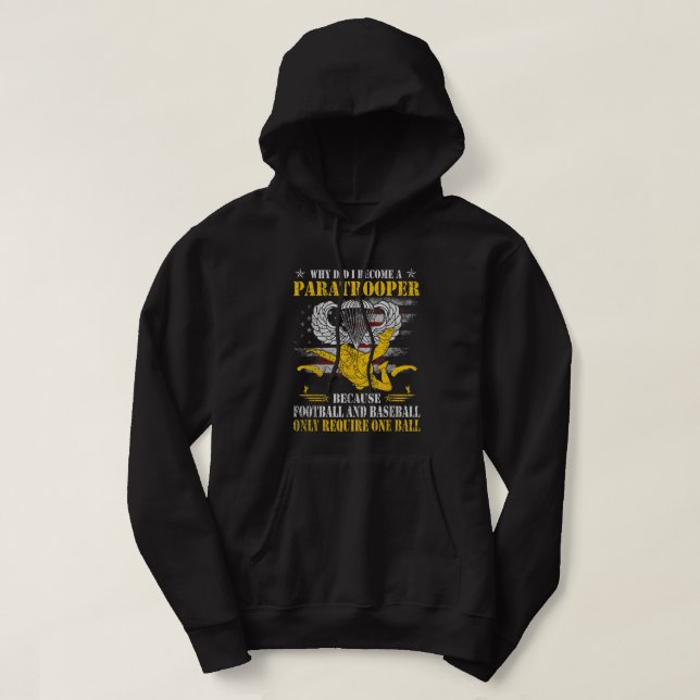 82. 101. Im Flugzeug Paratrooper Jump Tshirt, Vete Hoodie (Design vorne)