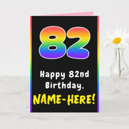 82. Geburtstag: Farbiger Regenbogen # 82, Individu Karte