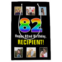 82. Geburtstag: Regenbogen "82", benutzerdefiniert