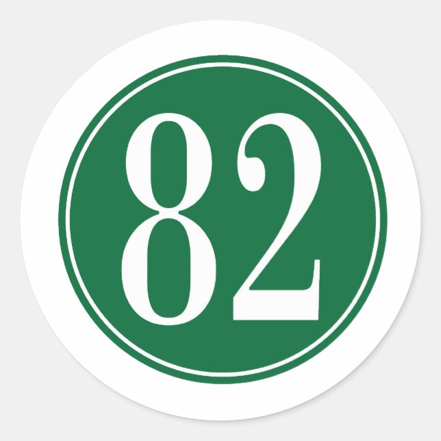 82 Grüner Kreis Runder Aufkleber (Vorderseite)