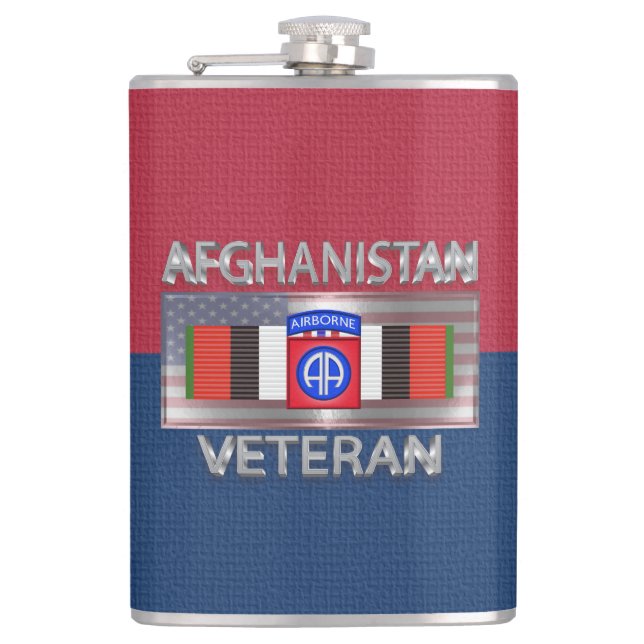 82. Im Flugzeug Division Afghanistan Veteran Flachmann (Vorderseite)