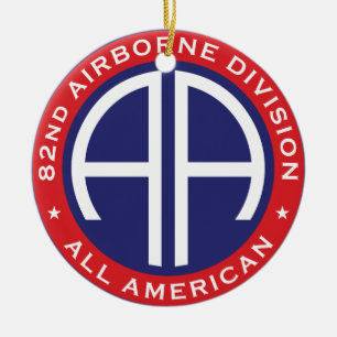 82. Im Flugzeug Division All American Lässig Patc Keramik Ornament