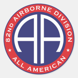 82. Im Flugzeug Division All American Lässig Patc Runder Aufkleber