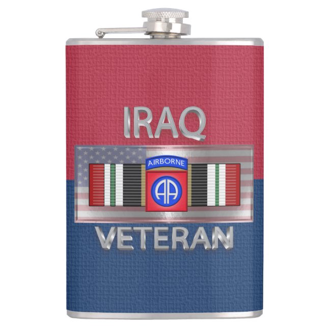 82. Im Flugzeug Division Iraq Veteran Flachmann (Vorderseite)