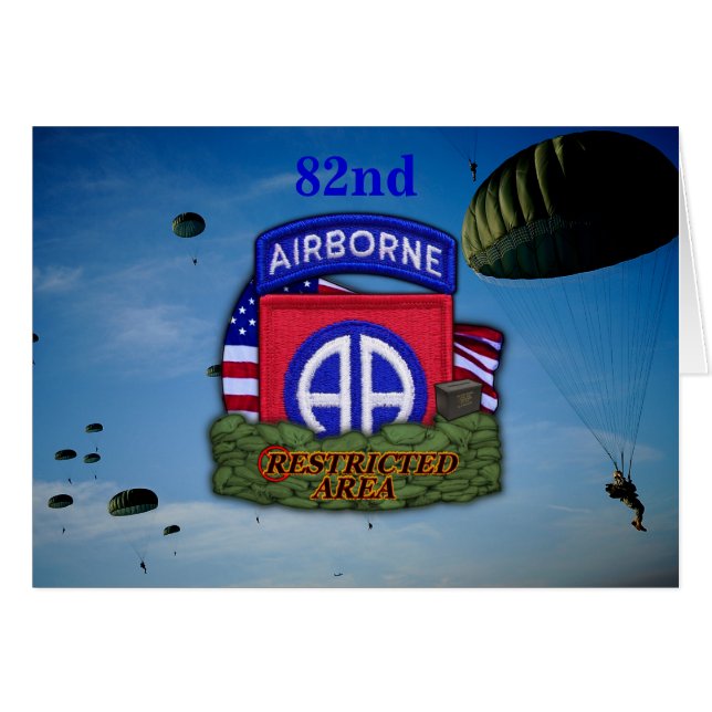 82. im Flugzeug Division War Veterans Vets Card (Vorderseite (Horizontal))