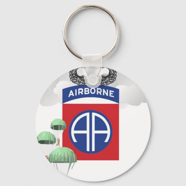 82. Im Flugzeug, Fallschirmjäger, Sprünge Schlüsselanhänger (Vorderseite)