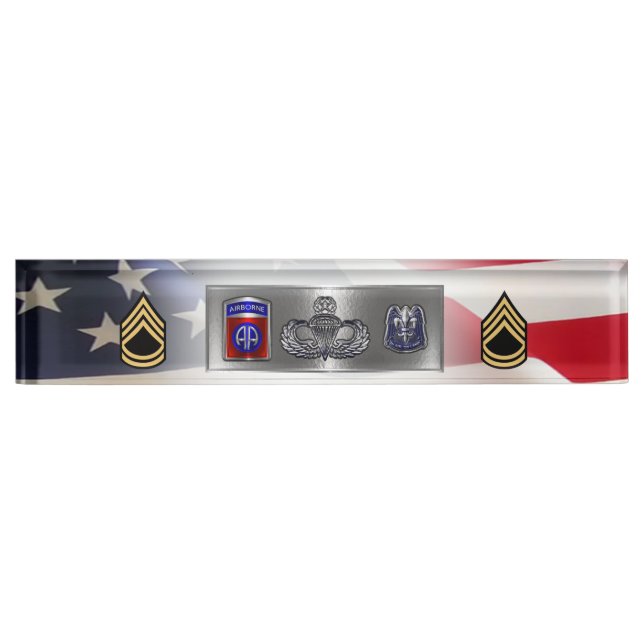 82. Luftlandedivision Sergeant First Class SFC Namensplakette (Vorderseite)