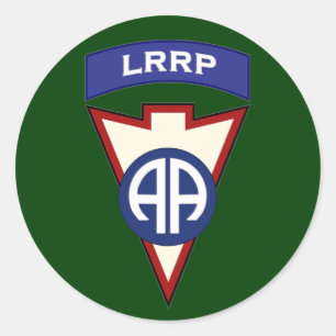 82d im Flugzeug LRRP Recondo Taschenflecken Runder Aufkleber