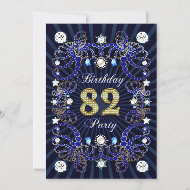 82e anniversaire invitation de fête avec des masse (Devant)