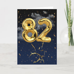 82e anniversaire Mylar Balloon or et carte Confett