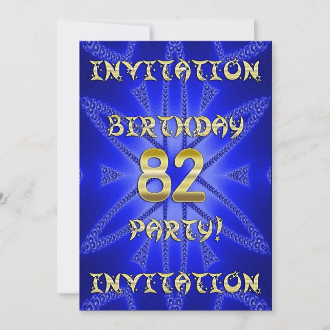 82e invitation de fête d'anniversaire (Devant)