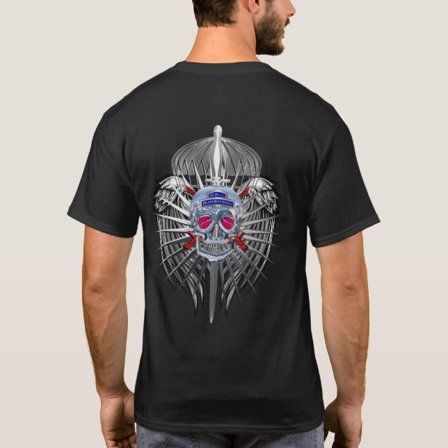 82e T-Shirt Aéroporté D'Aile D'Argent Métallique (Dos)