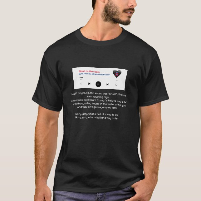 82e Tshirt de la division aéroportée - Sang sur le (Devant)