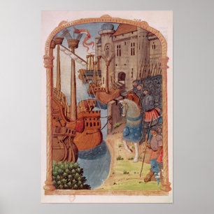 8378 Velin 745 Ritter f.1 zu Pferd, c.1350 Poster