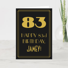83. Geburtstag ~ Art Deco Inspiriert Look "83" & N Karte