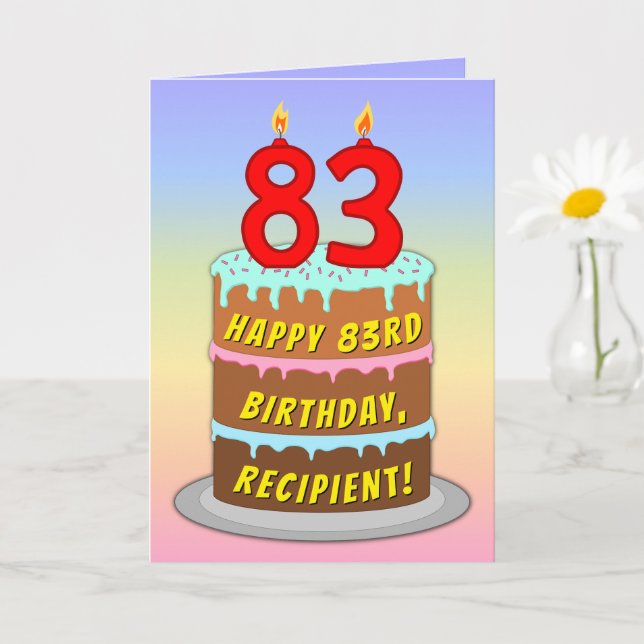 83. Geburtstag — Fun Cake & Candles, w/Individuell Karte (Kleine Pflanze)