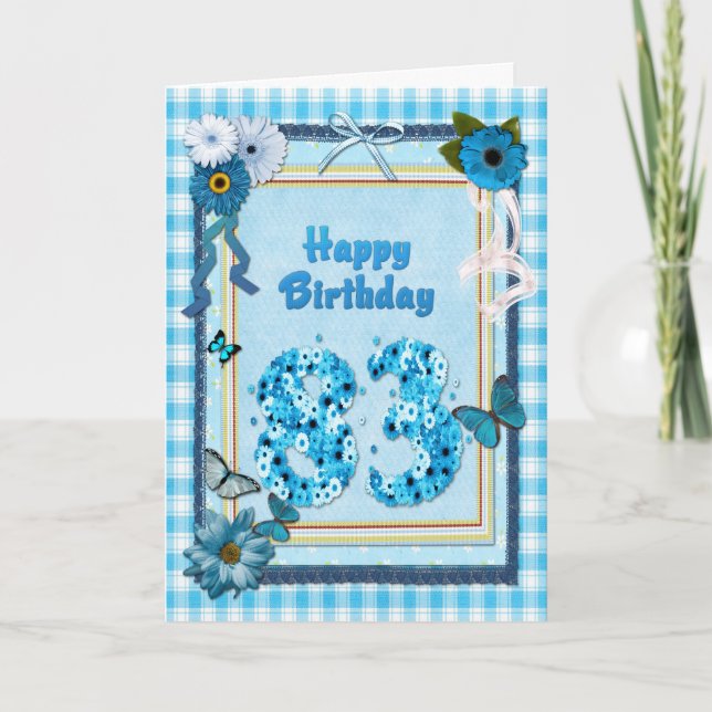 83. Geburtstag mit Scrapbook-Effekt Karte (Vorderseite)