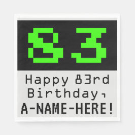 83. Geburtstag - Nerdy / Geeky Style "83" & Name Serviette