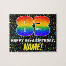 83. Geburtstag — Spaß, farbenfrohe Musiksymbole & 