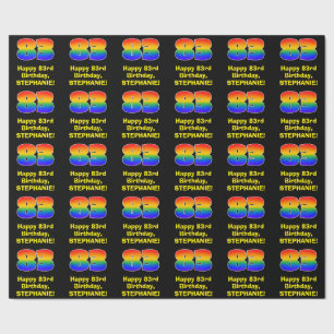 83. Geburtstag: Spaß, farbenfroher Regenbogen Insp Geschenkpapier