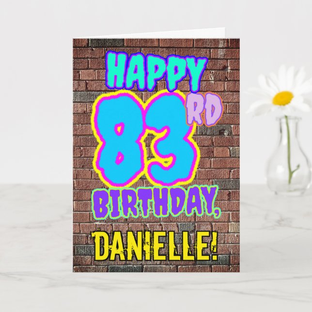 83. Geburtstag - Spaß, Urban Graffiti Inspiriert L Karte (Kleine Pflanze)