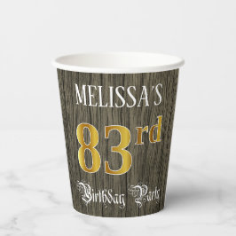 83. Geburtstagsparty - Imitate Gold & Imitate Wood Pappbecher
