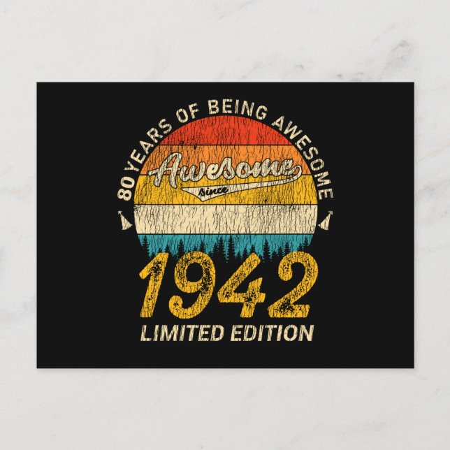 83 Jahre alt 1942 Retro Phantastisches 83. Geburts Postkarte (Vorderseite)