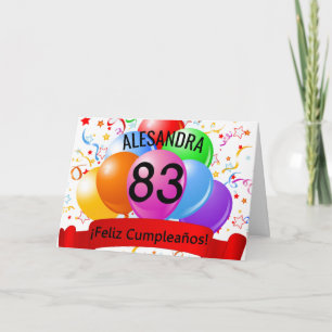 83. Spanischer Geburtstag Feliz Cumpleanos Karte