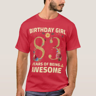 83 Years Old Gifts For Women 83rd Birthday Floral  T-Shirt