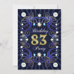 83e anniversaire invitation de fête avec des masse