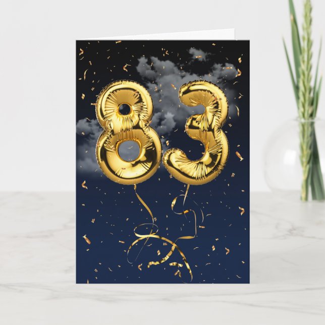 83e Anniversaire Mylar Balloon or et carte Confett (Devant)