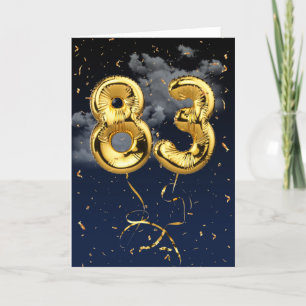 83e Anniversaire Mylar Balloon or et carte Confett