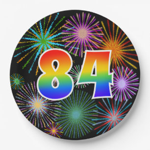 84. Event - Spaß, farbenfroh, kühl, Regenbogen 84 Pappteller