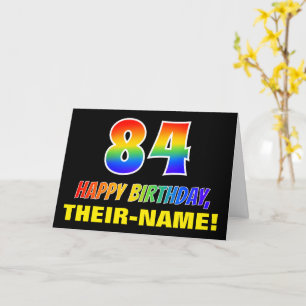 84. Geburtstag: Bold, Fun, Simple, Regenbogen 84 Karte
