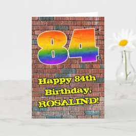 84. Geburtstag: Fun Graffiti-Inspiriert Regenbogen Karte