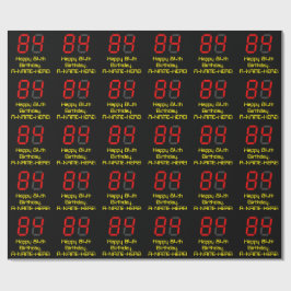 84. Geburtstag: Red Digital Clock Style "84" + Nam Geschenkpapier