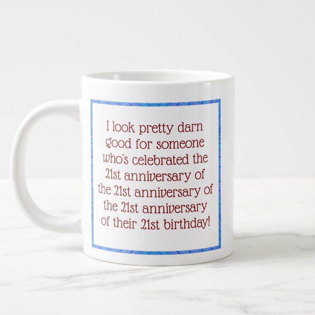 84 Jahre oder älter Jumbo-Tasse (Links)